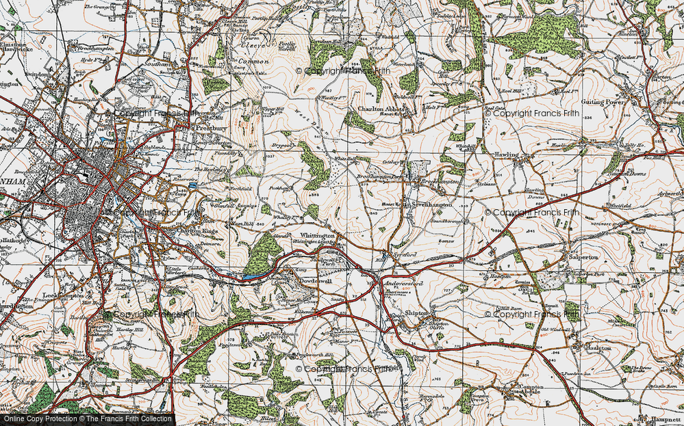 Old Map of Whittington, 1919 in 1919