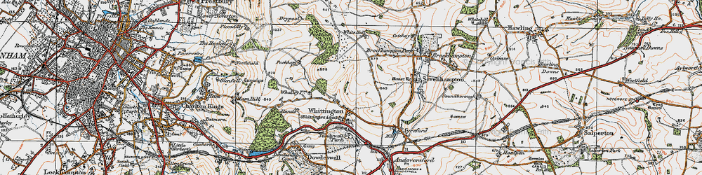 Old map of Whittington in 1919