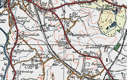 Old map of Whittington in 1920