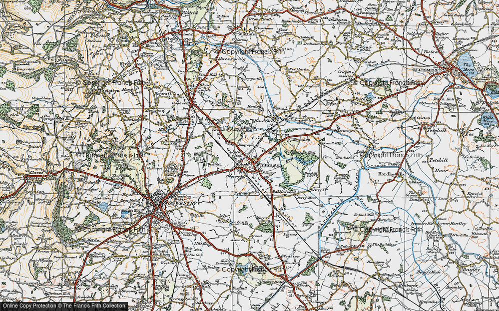 Old Map of Whittington, 1921 in 1921