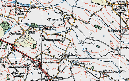 Old map of Whittington in 1921