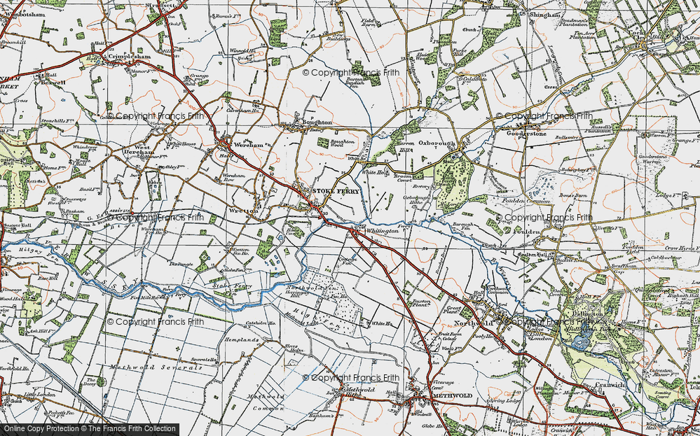 Old Map of Whittington, 1921 in 1921