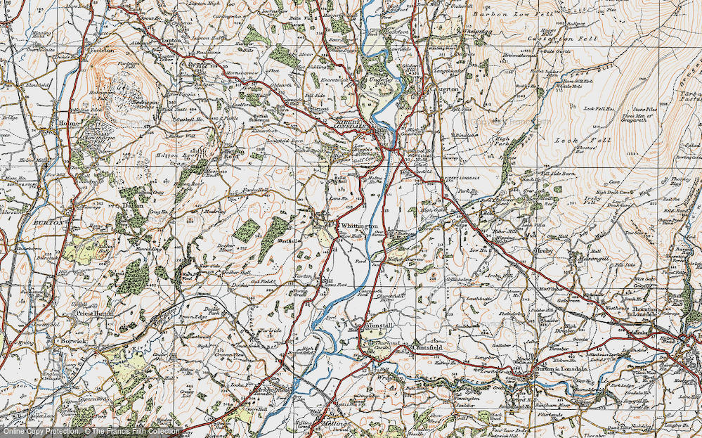 Old Map of Whittington, 1925 in 1925
