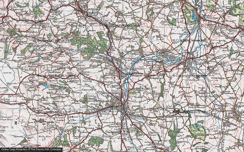 Old Map of Whittington Moor, 1923 in 1923