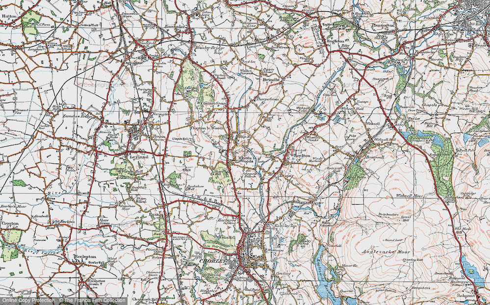 Old Map of Whittle-le-Woods, 1924 in 1924