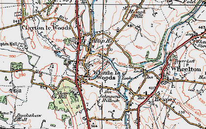 Old map of Whittle-le-Woods in 1924