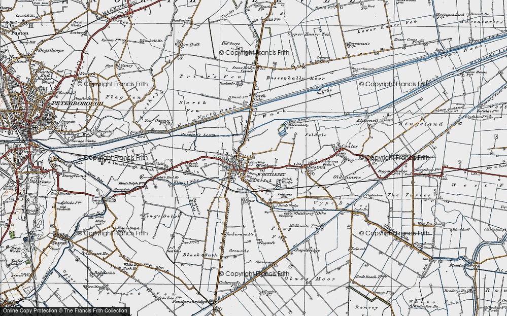 Old Map of Historic Map covering Whittlesea Station in 1922