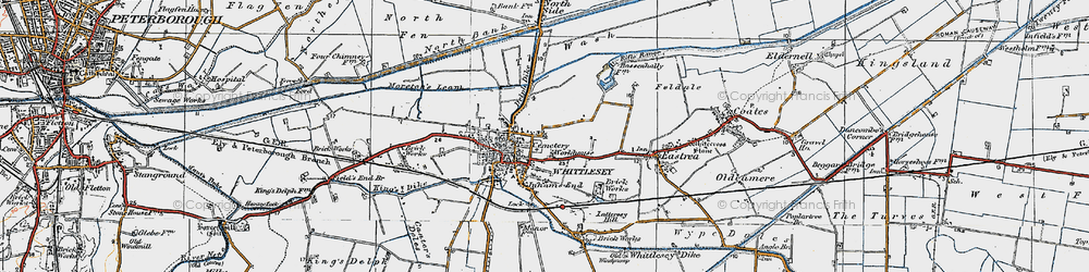 Old map of Whittlesey in 1922