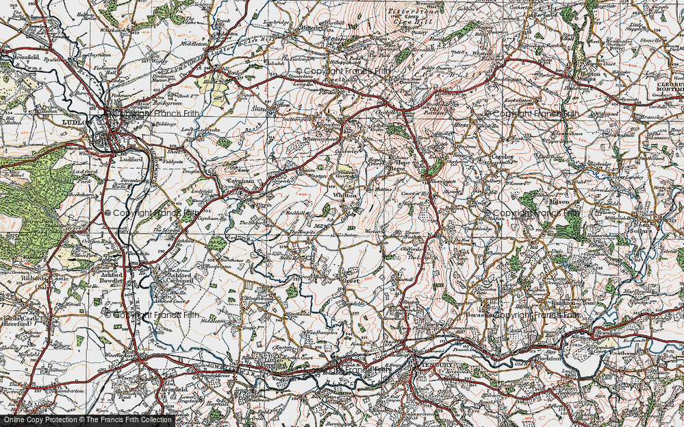Old Map of Historic Map covering Whitton Chase in 1920