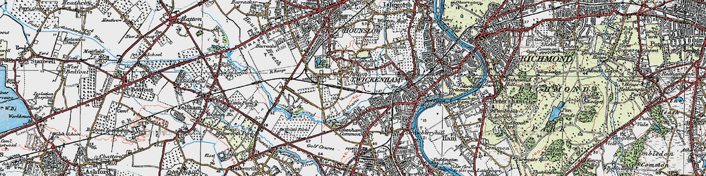 Old map of Whitton in 1920