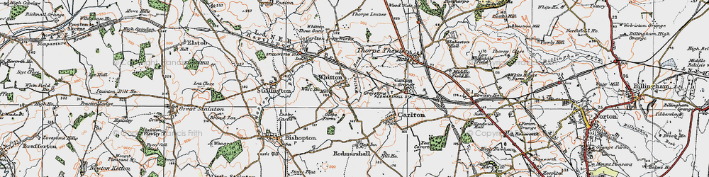Old map of Whitton Beck in 1925