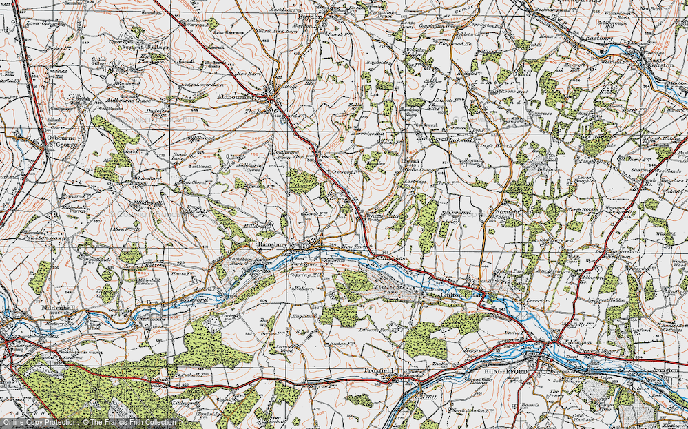 Old Map of Whittonditch, 1919 in 1919
