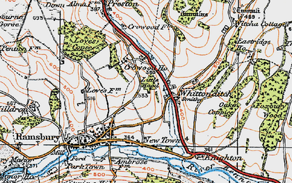 Old map of Whittonditch in 1919