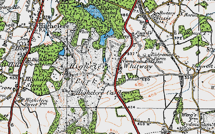 Old map of Whitway in 1919