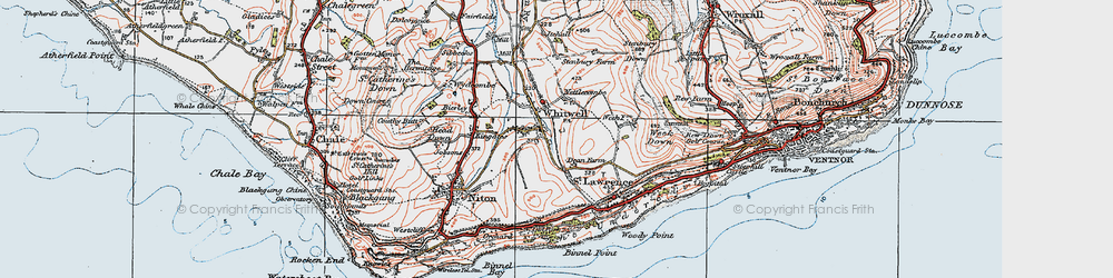 Old map of Whitwell in 1919
