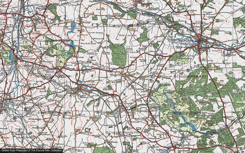 Old Map of Whitwell, 1923 in 1923
