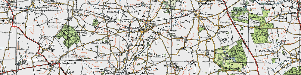 Old map of Whitwell Street in 1921