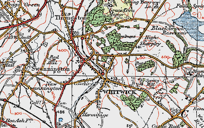 Old map of Whitwick in 1921