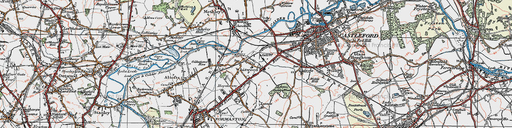 Old map of Whitwood in 1925