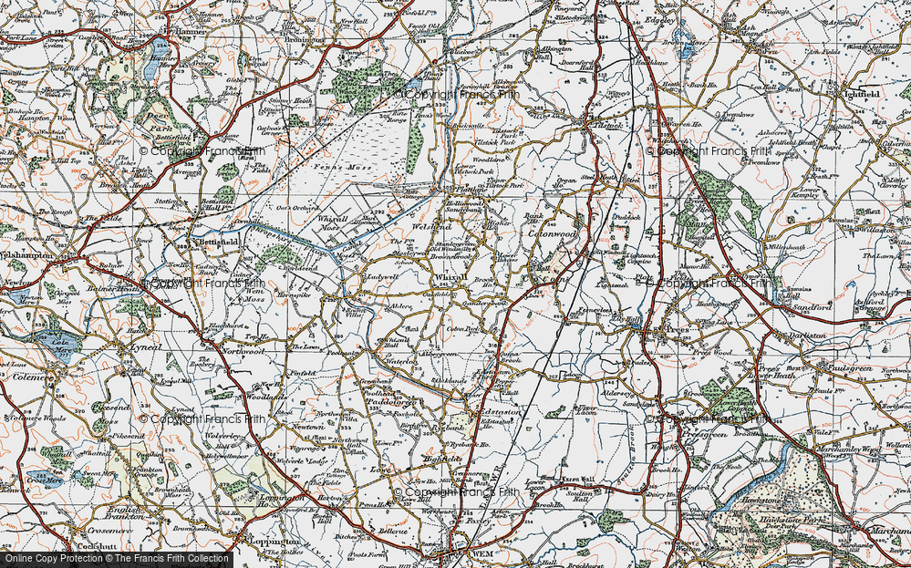 Old Map of Whixall, 1921 in 1921