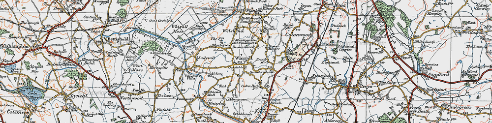 Old map of Whixall in 1921