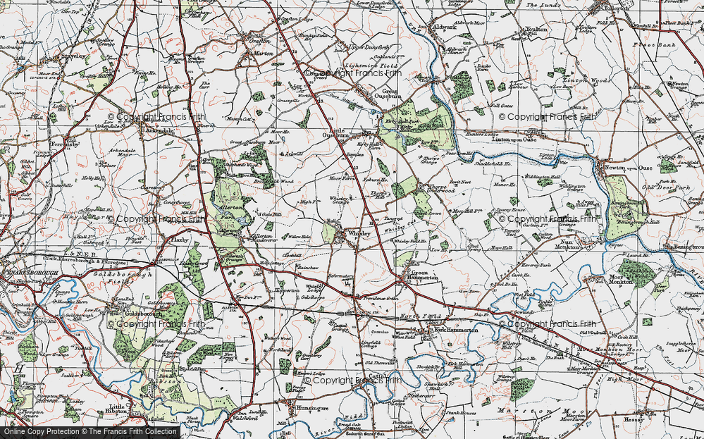 Old Map of Whixley, 1925 in 1925