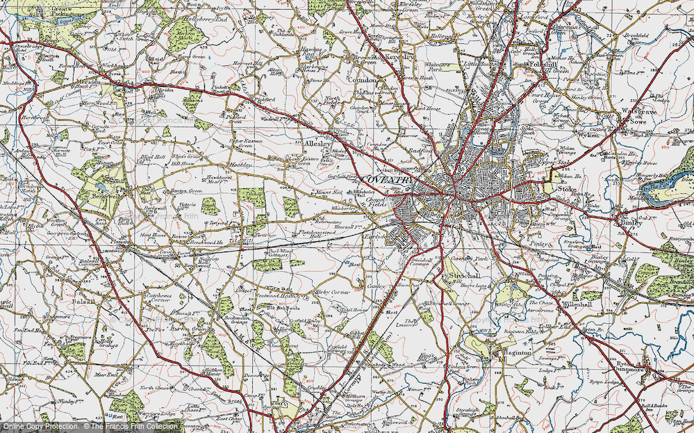 Old Map of Whoberley, 1920 in 1920