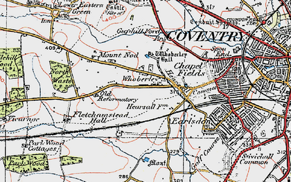 Old map of Whoberley in 1920
