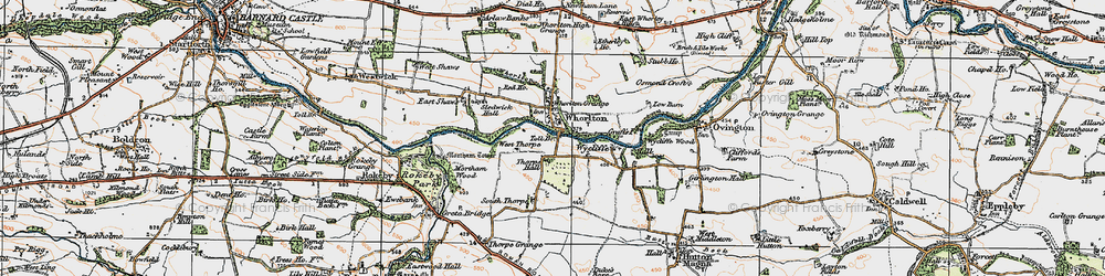 Old map of Whorlton Beck in 1925