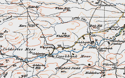 Old map of Whygate in 1925