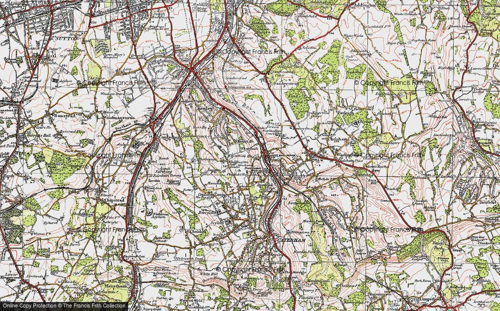 Old Map of Historic Map covering Whyteleafe South Sta in 1920