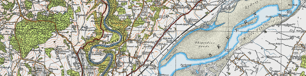 Old map of Wibdon in 1919