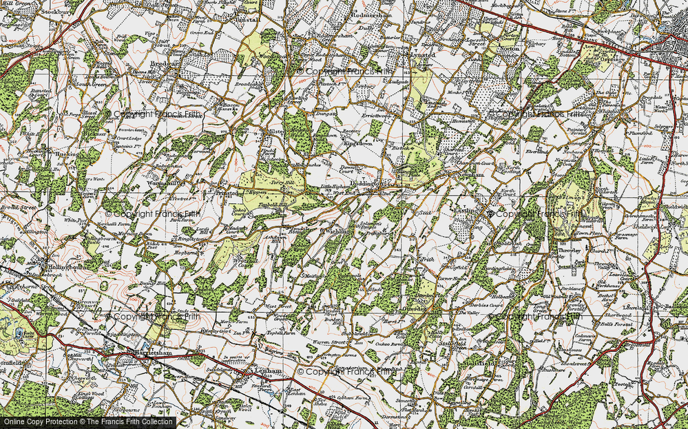 Old Map of Wichling, 1921 in 1921