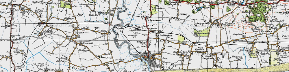 Old map of Wick in 1920