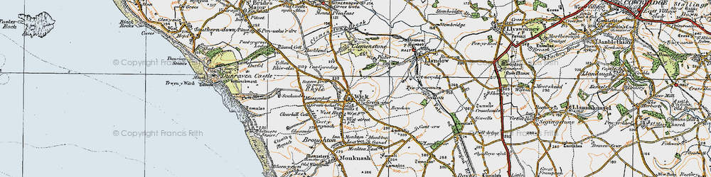 Old map of Clemenstone in 1922