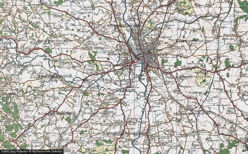 Old Map of Wick Episcopi, 1920 in 1920