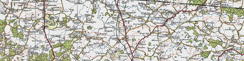 Old map of Wick Hill in 1921