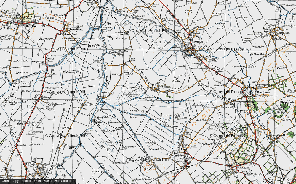 Old Map of Wicken, 1920 in 1920