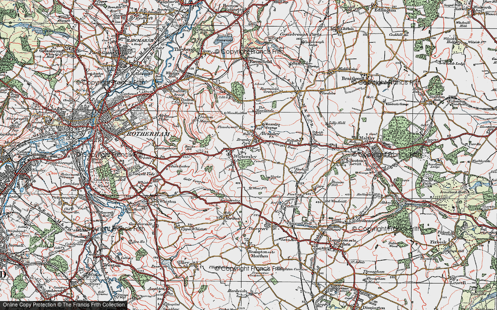 Old Map of Wickersley, 1923 in 1923