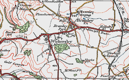 Old map of Wickersley in 1923