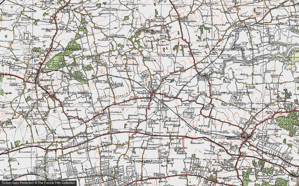 Old Ordnance Survey Detailed Maps Wickford  Essex 1919 Godfrey Edition New 