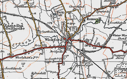 Old map of Wickford in 1921