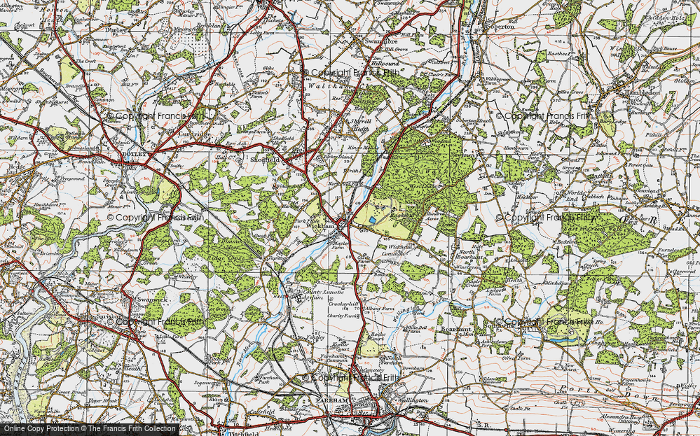 Old Map of Wickham, 1919 in 1919