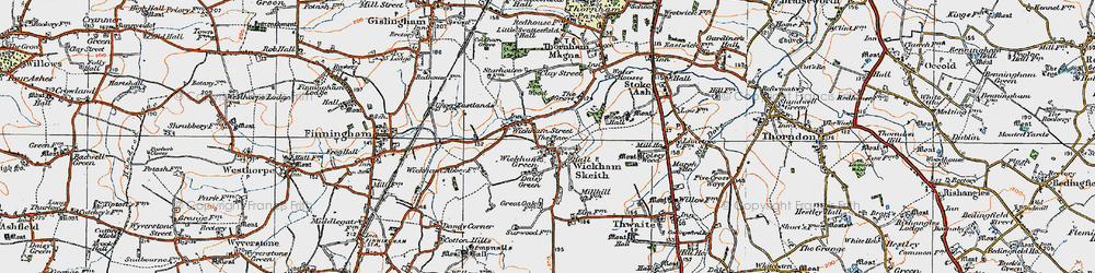 Old map of Wickham Green in 1920