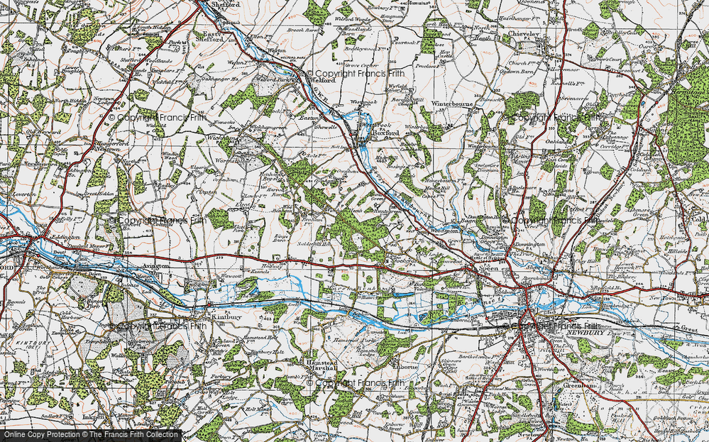 Old Map of Wickham Heath, 1919 in 1919
