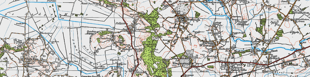 Old map of Wickham's Cross in 1919