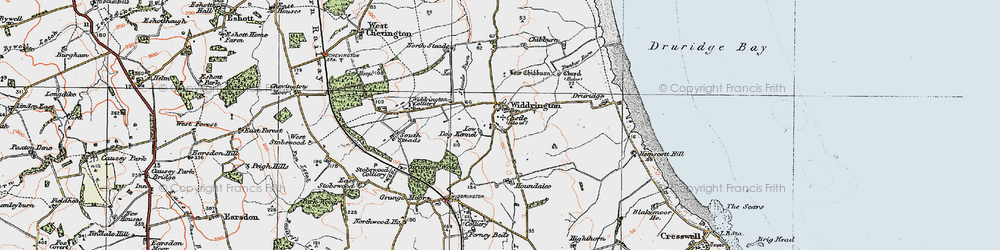 Old map of Widdrington in 1925