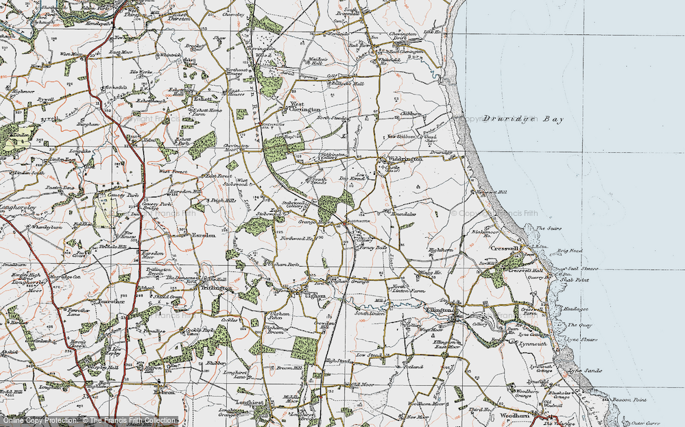 Old Map of Widdrington Station, 1925 in 1925