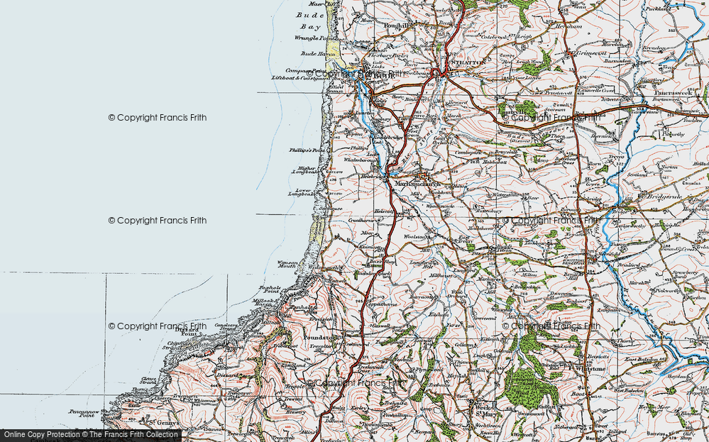Old Map of Widemouth Bay, 1919 in 1919