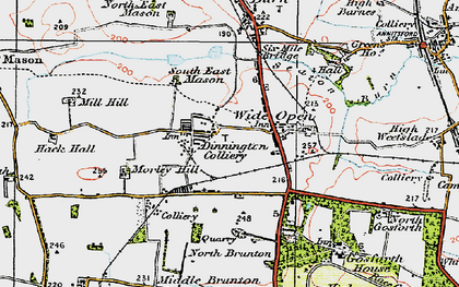 Old map of Wideopen in 1925